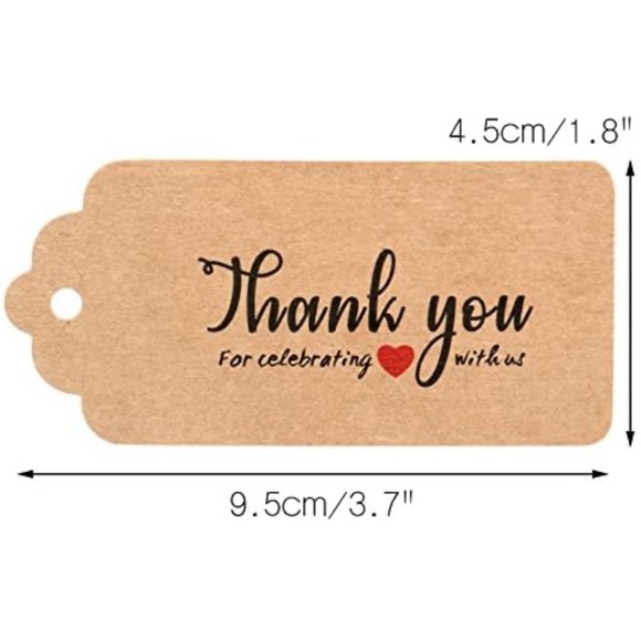💛Craft “Thank You for Celebrating with Us❤️” Wedding & Paper Gift Tags W/Twine - Picture 8 of 10